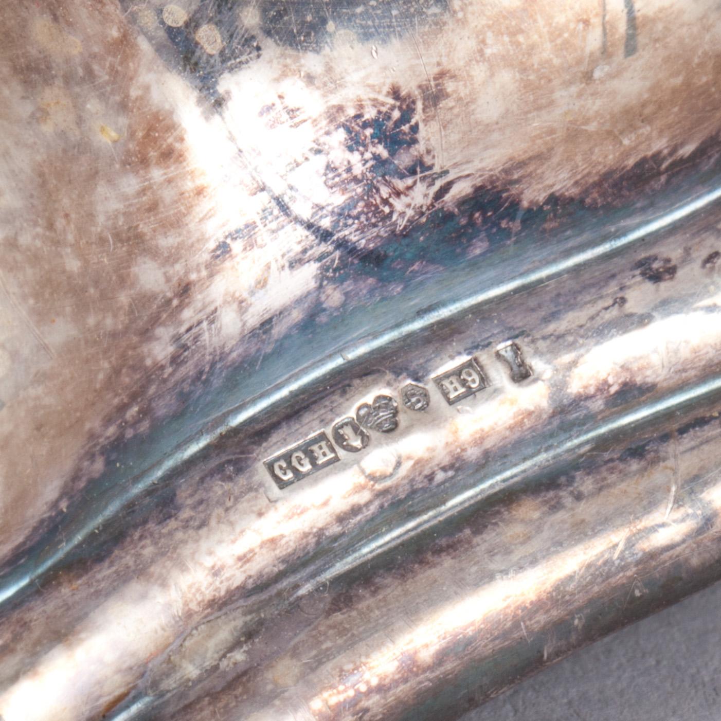 LJUSSTAKAR, ett par, silver. Rokokostil, C.G.Hallberg 1958.