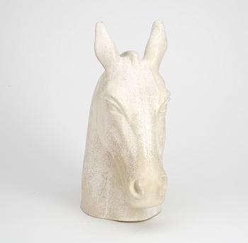 A Gunnar Nylund stoneware sculpture of a horse's head, Rörstrand.