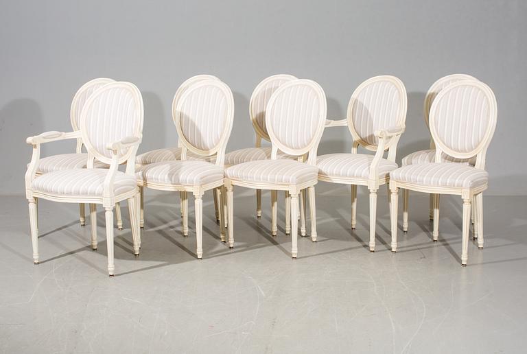 MATGRUPP, 13 delar, gustaviansk stil, 1900-talets andra hälft.