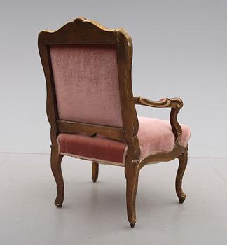 KARMSTOL, rokoko, 1700-talets mitt.