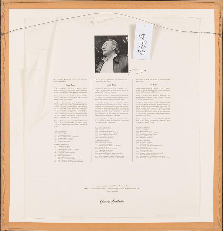 Jean Baier, silkscreen, signed and numbered 137/200.