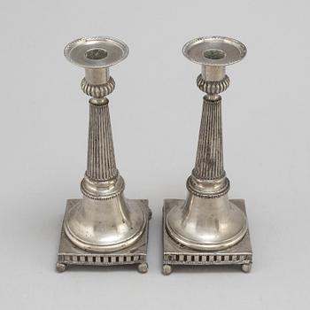 HANS WICKSTEN, a pair of pewter candlesticks, Västerås 1782-1814.