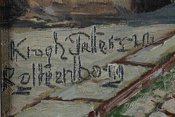 KROGH PETERSEN, 2 st, olja på pannå, signerade.