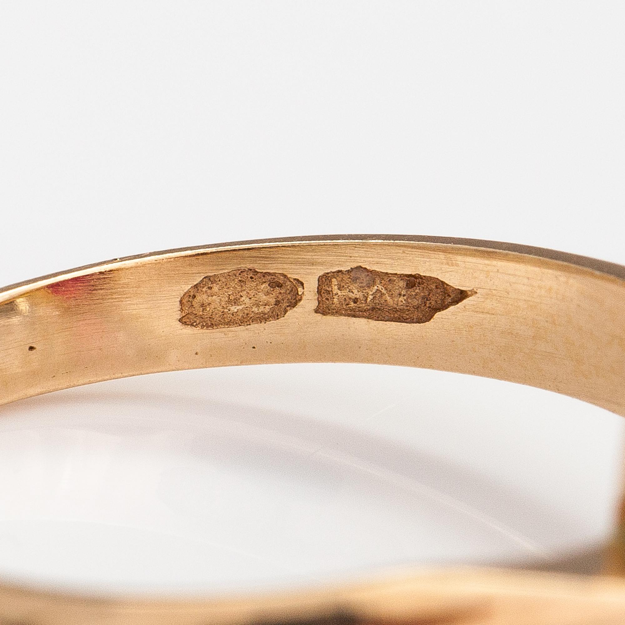 RING, 14K guld, rubin.