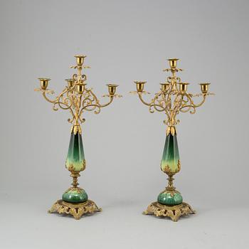 A pair of late 19th century candelabras.