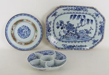 PARTI PORSLIN, 3 delar, Kina 17-1800-tal.