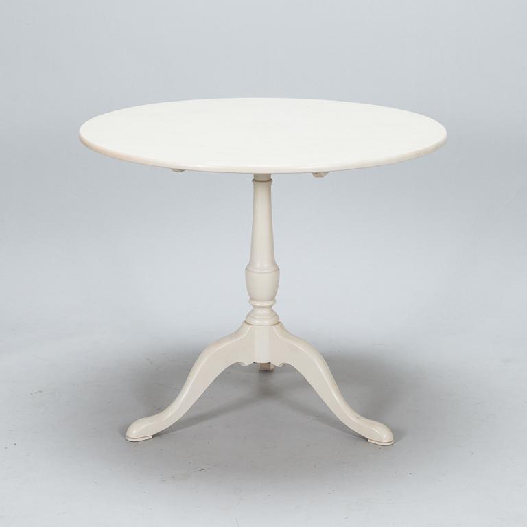 An IKEA Gustavian style drop leaf table and chair, 1990's.