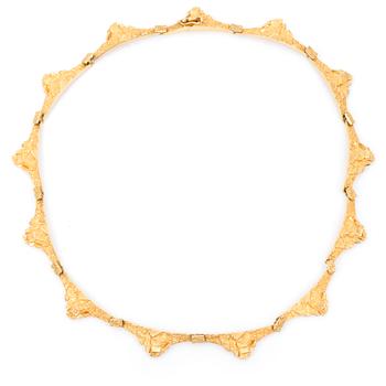 BJÖRN WECKSTRÖM, halskedja, 18k guld, Lapponia, Finland. Vikt 37 g.