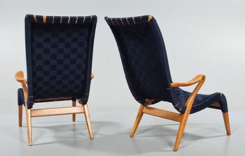 FÅTÖLJER, ett par, Axel Larsson, Bodafors, 1900-talets första hälft/mitt.