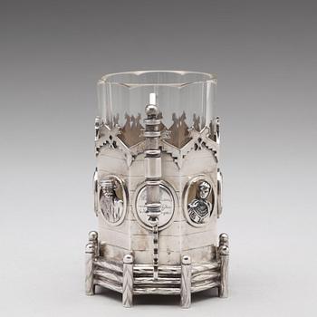 A Russian 19th centruy silver tea-glas holder, St. Petersburg 1873.