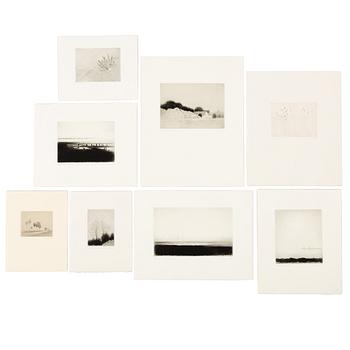 Gunnar Norrman, Drypoint etchings, 8, signed and numbered.