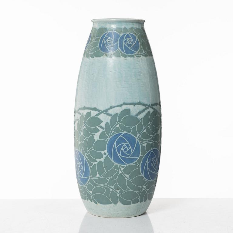 Josef Ekberg, a 'Sgrafitto' earthenware vase, Gustavsberg 1911.