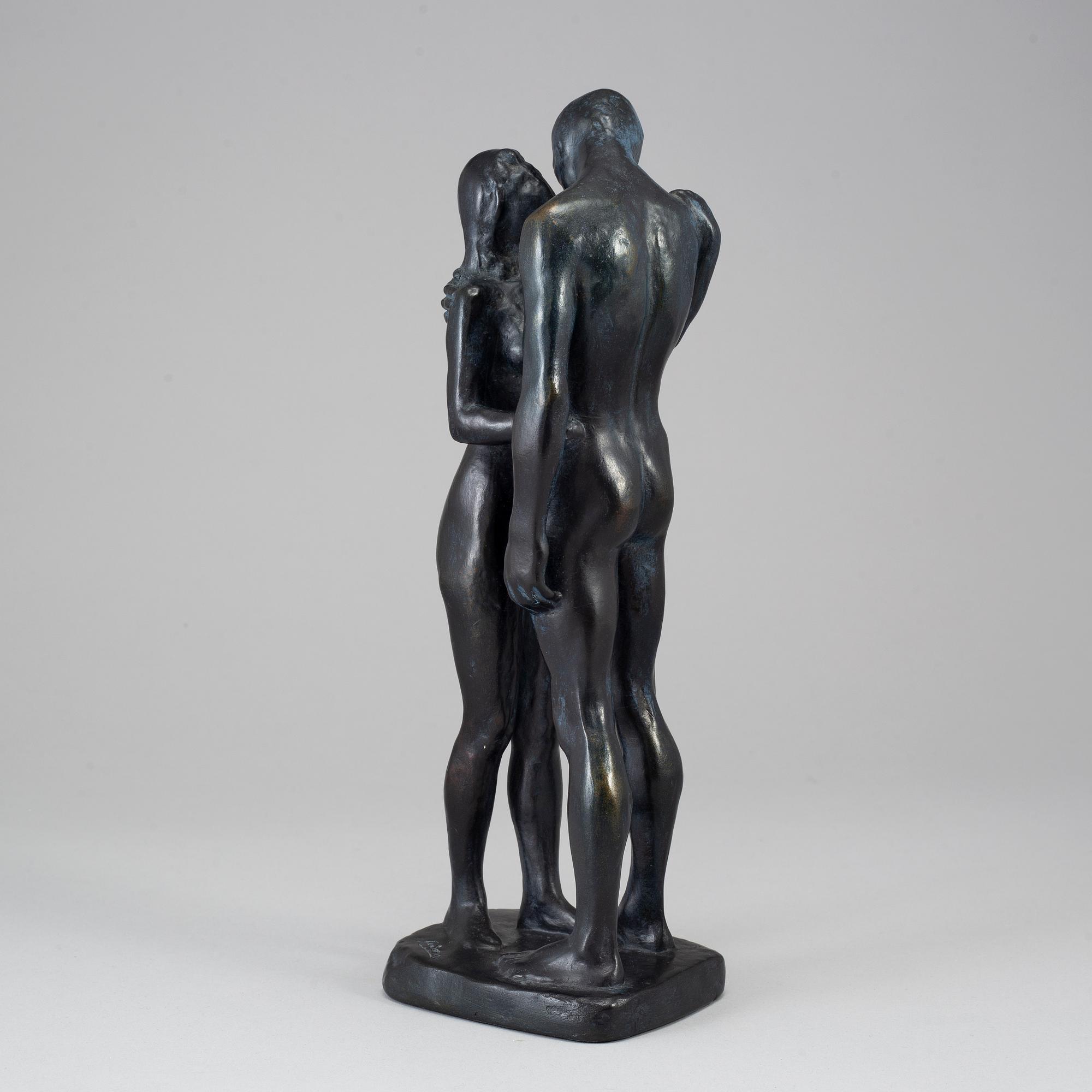 GUDMAR OLOVSON, sculpture, patinated plaster. Signed.