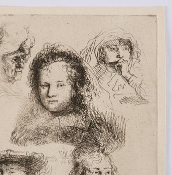 Rembrandt Harmensz van Rijn, "Head of Saskia and Others".