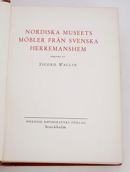 BOK, "Nordiska museets möbler från svenska herremanshem" av Sigurd Wallin, Stockholm 1947.