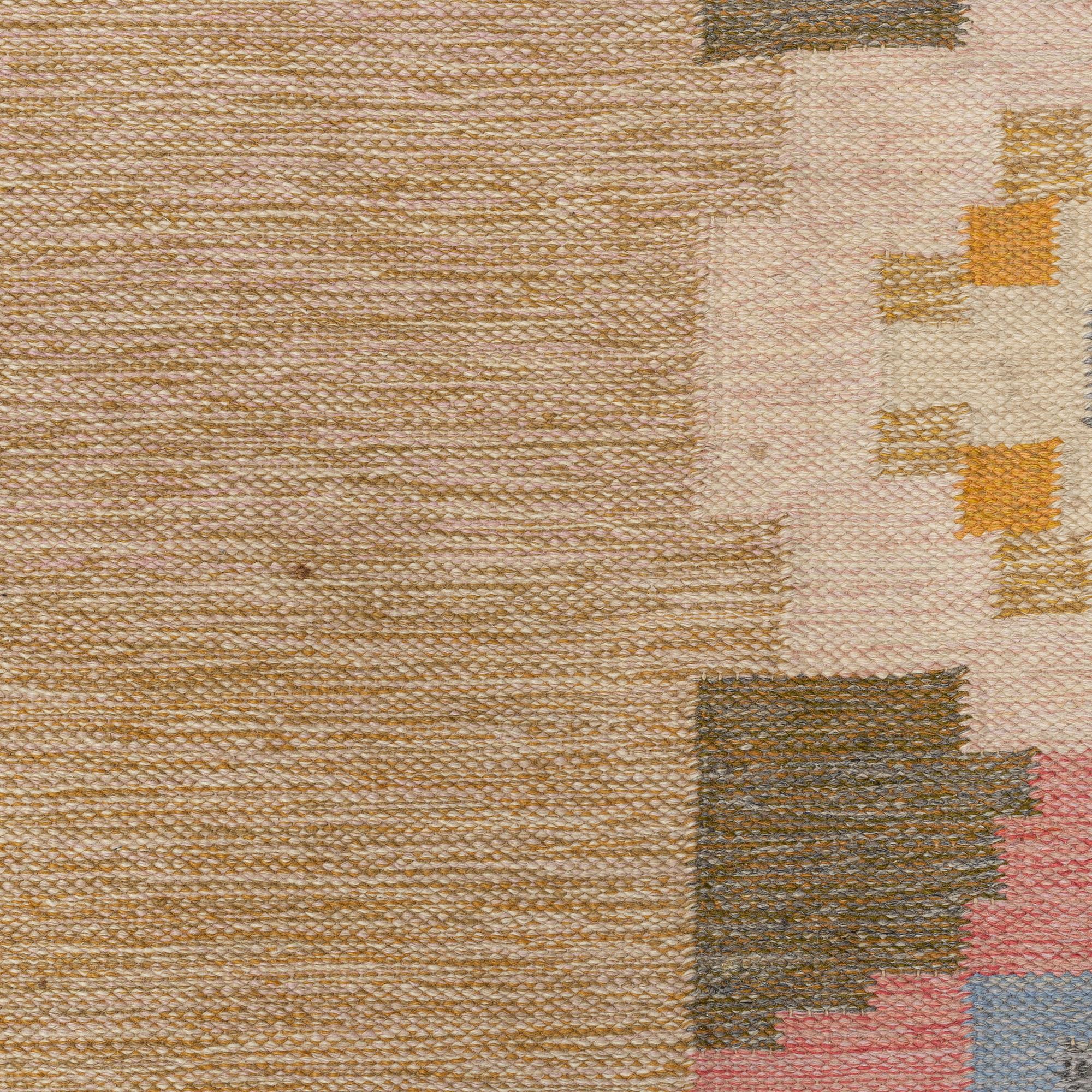 Ingegerd Silow, a flat wave rug, signed IS, c. 230 x 170 cm.