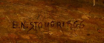 OKÄND KONSTNÄR, olja på duk, signerad och daterad EN Stomnor 1866.