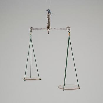 TWO PAIRS OF SCALES, weights, 19th/20th century.