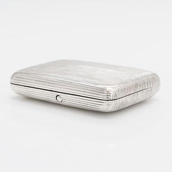 A silver cigarette case, Moscow 1886. Unidentified maker's mark.