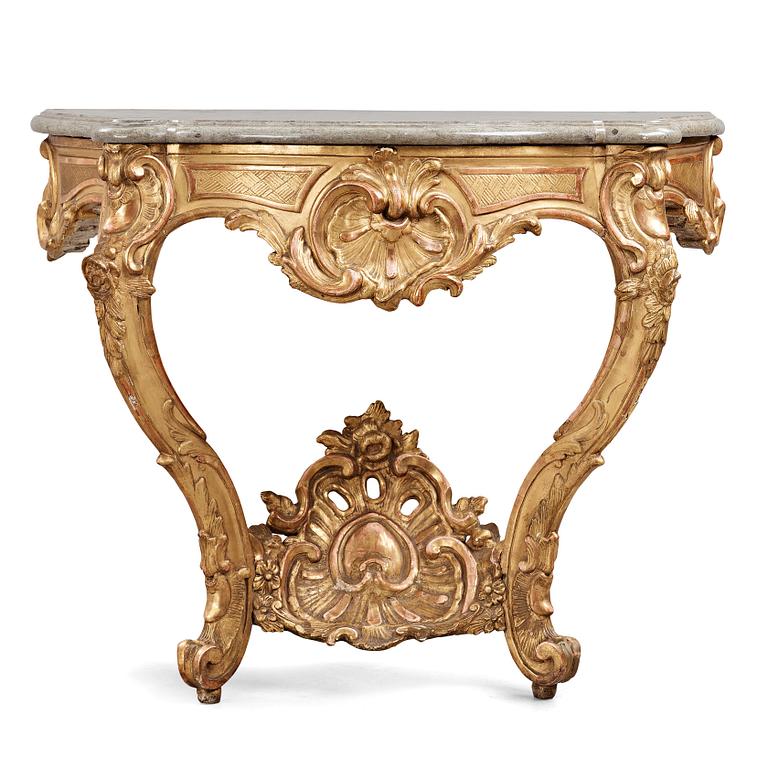 A Swedish Rococo 18th century console table.