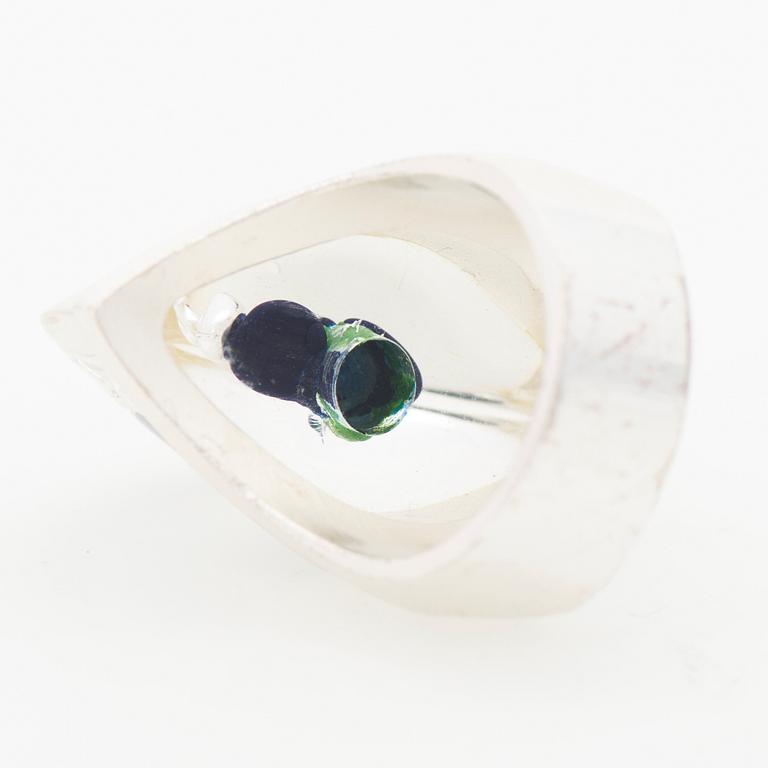 BJÖRN WECKSTRÖM, RING, "Waterworld", silver, akryl. Lapponia 2002.