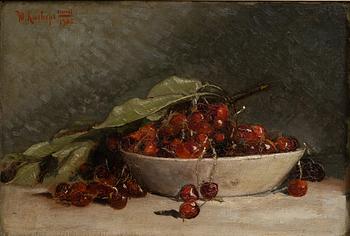 JULI JULIEVICH KLEVER, POIKA/SON, STILL LIFE WITH CHERRIES.