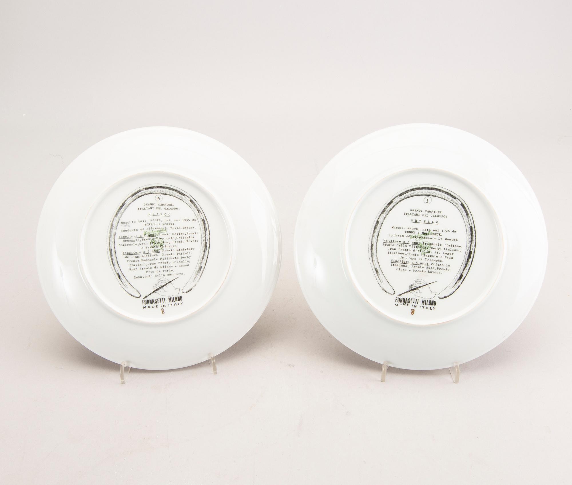 Piero Fornasetti, fat, 2 st, "Grandi Campioni Italiani Galoppo".
