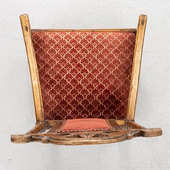 Armchairs, a pair, Baroque style 18th/19th century possibly with some earlier parts.