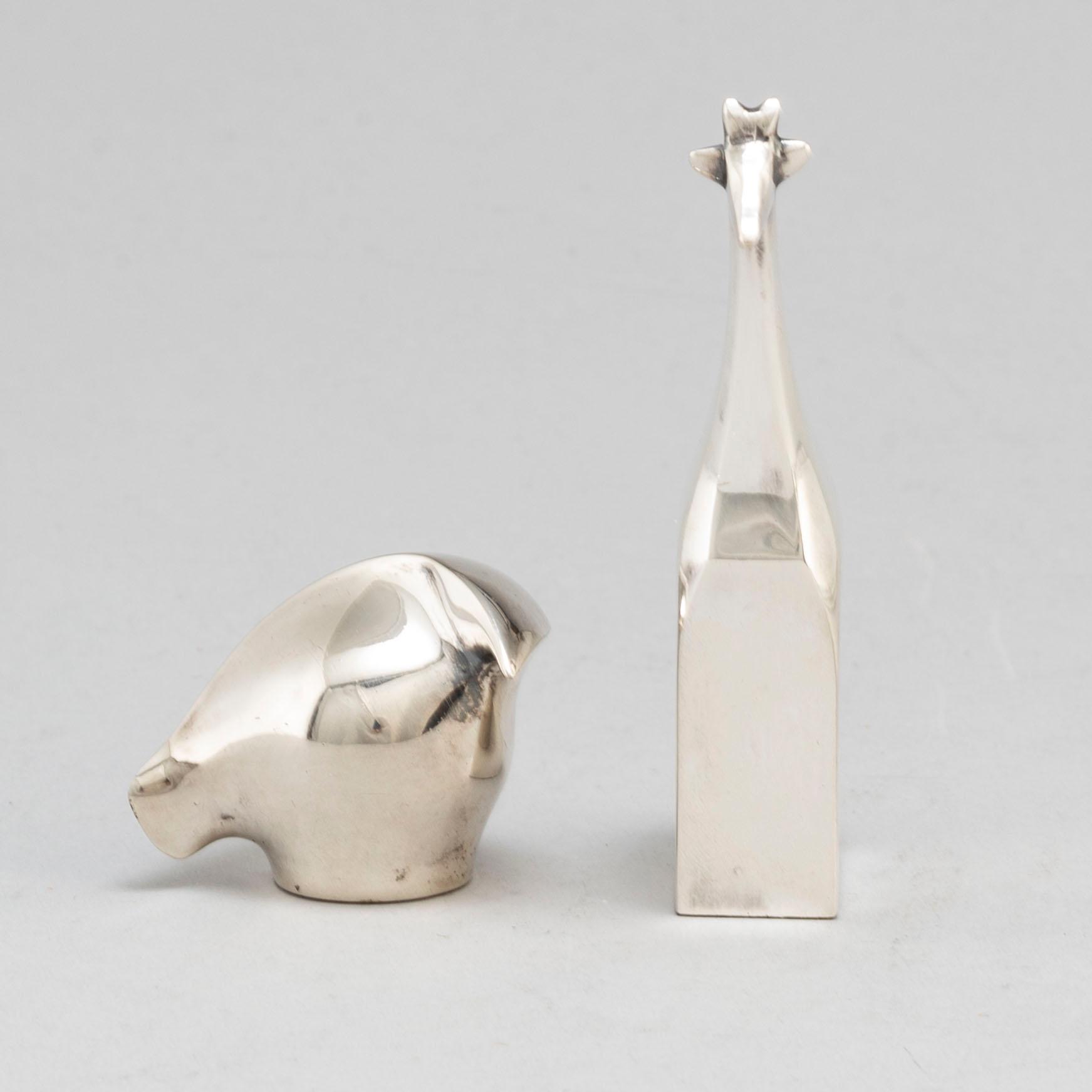 GUNNAR CYRÉN, , two silver plated figurines Dansk Design Japan later part of the 20th century.