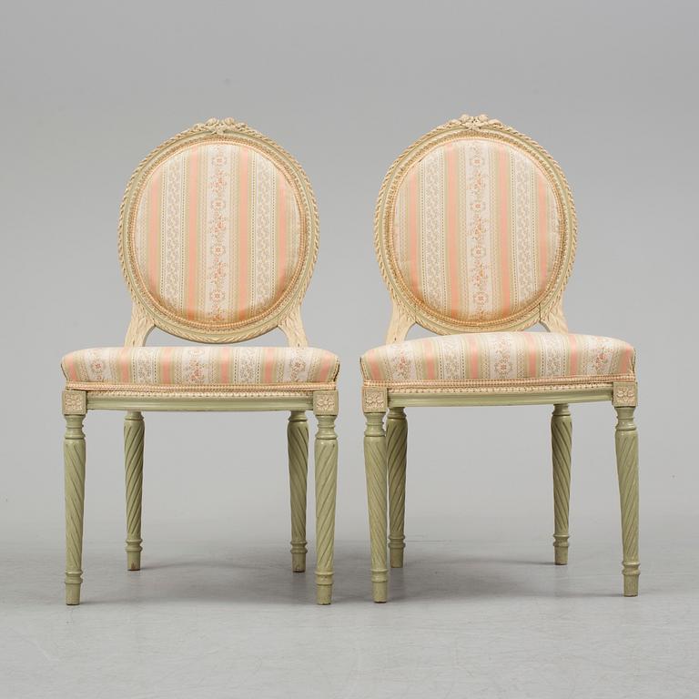 SALONGSGRUPP, 7 delar, gustaviansk stil, 1900-talets början.