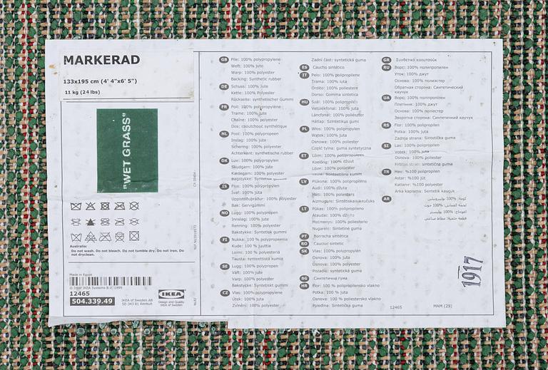 Virgil Abloh, matta, "Wet Grass", Ikea, ca 195 x 133 cm.