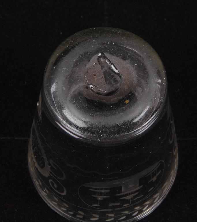 BÄGARE, glas, 1700-tal.