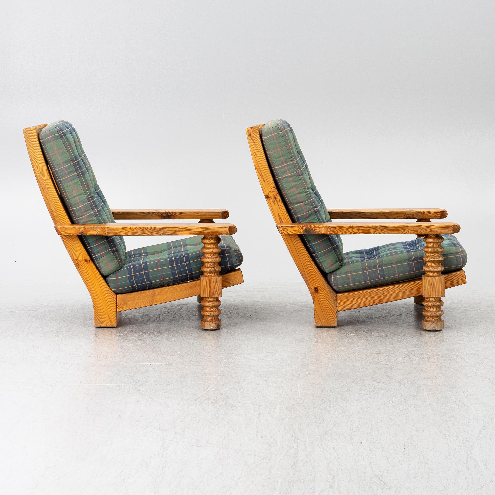 Uno & Östen Kristiansson, Armchairs, a pair, Luxus, Vittsjö, 1970s.