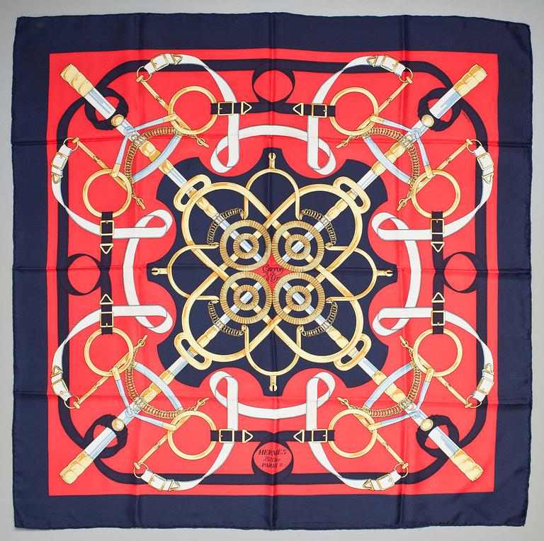 HERMÈS, scarf, "Eperon D'or".