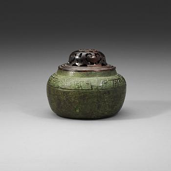 73. An archaistic bronze vessel, Ming dynasty or older.