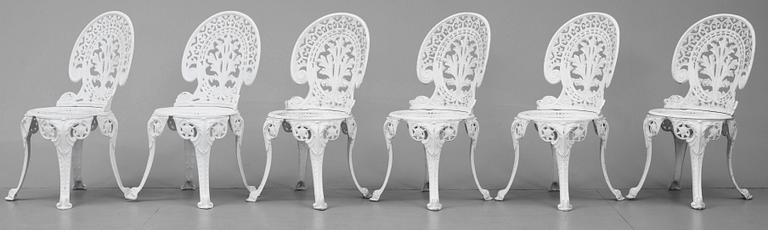 TRÄDGÅRDSMÖBLER, 7 delar, metall, 1900-tal.