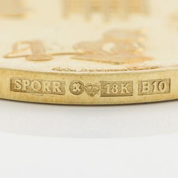 Medalj, 18K guld, Telefonaktiebolaget LM Ericsson.