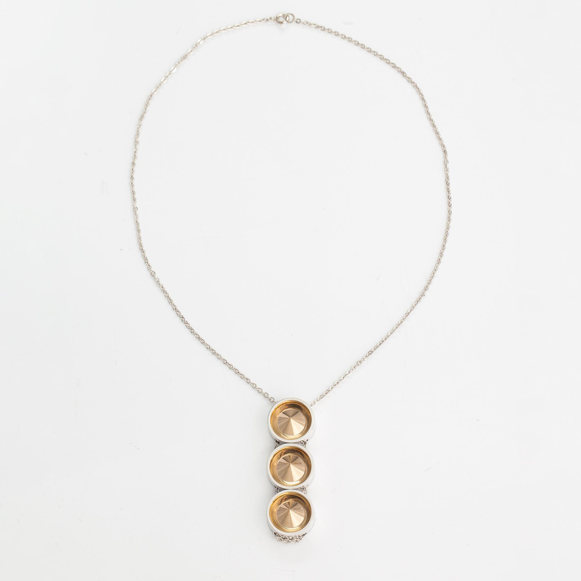 Elis Kauppi, A silver necklace with gilded parts. Kupittaan kulta, Turku 1965.