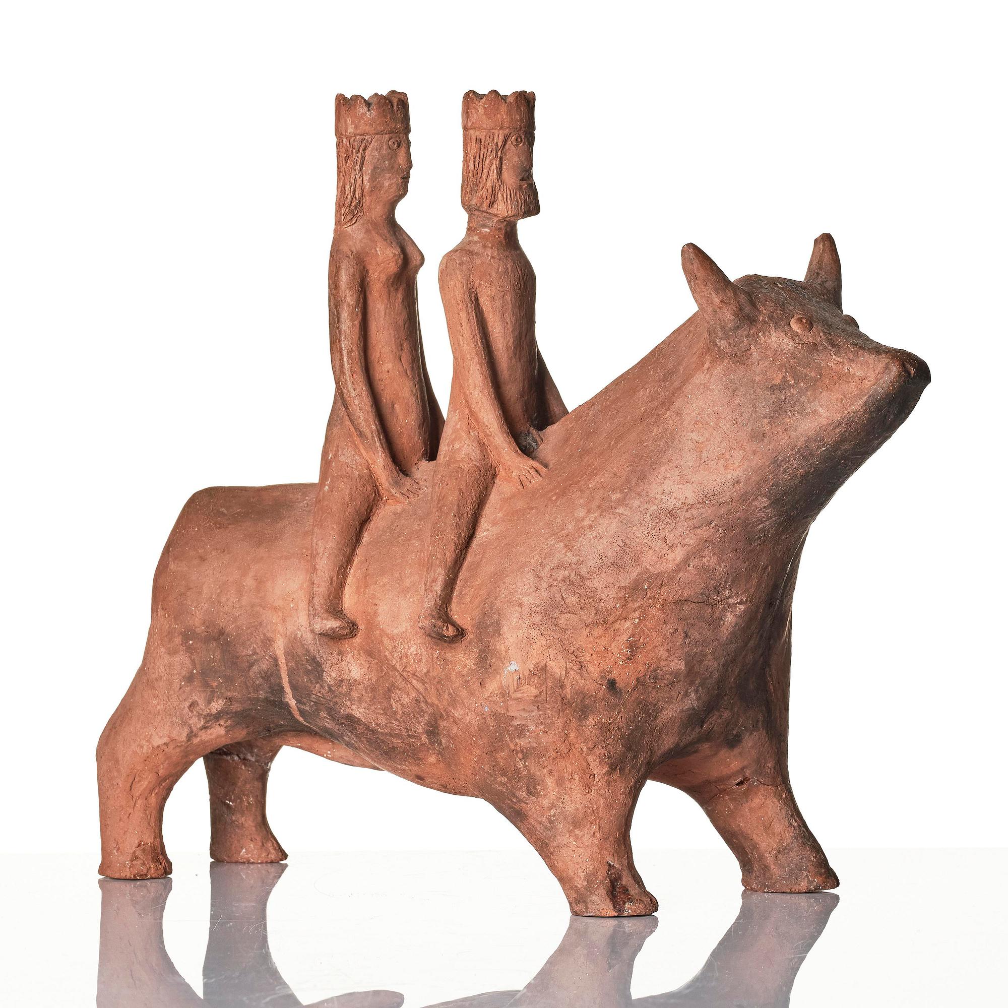 Helga Henschen, "Bröllopsresan" (The Wedding Trip), a terracotta sculpture, executed in her own studio, 1950s-60s.