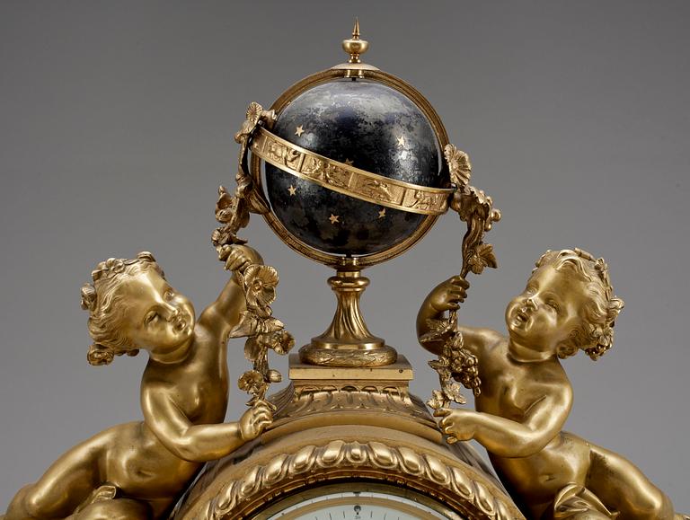 BORDSPENDYL, brons, Le Roy et Fils, Frankrike, 1800-talets andra hälft.