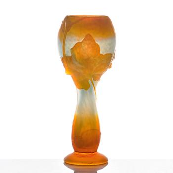 Daum, an Art Nouveau mould blown soufflé glass vase, Nancy, France.