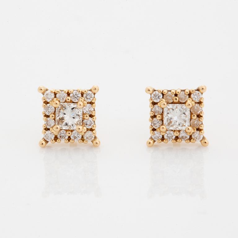 Diamond earrings.