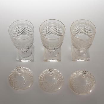 ELIS BERGH, three glass cups for Kosta, model "Kent", second half of the 20th century.