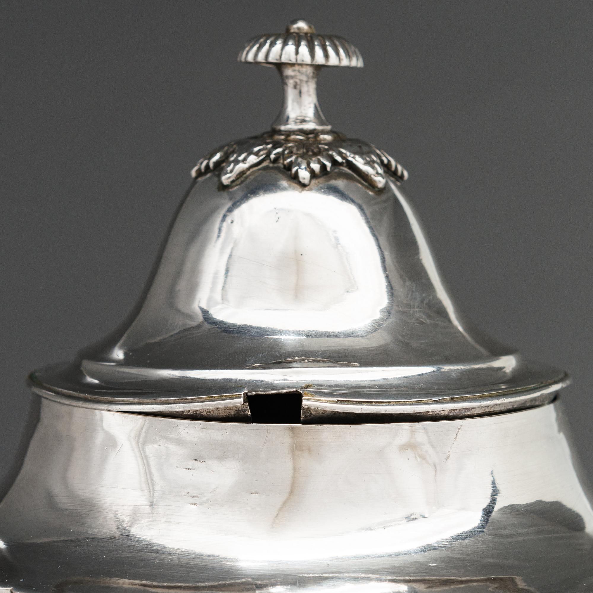 Johan Zettersten, sockerskål, silver, empire, Lovisa 1826.