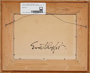 EVERT LUNDQUIST, olja på pannå. Monogramsign. Även sign a tergo.