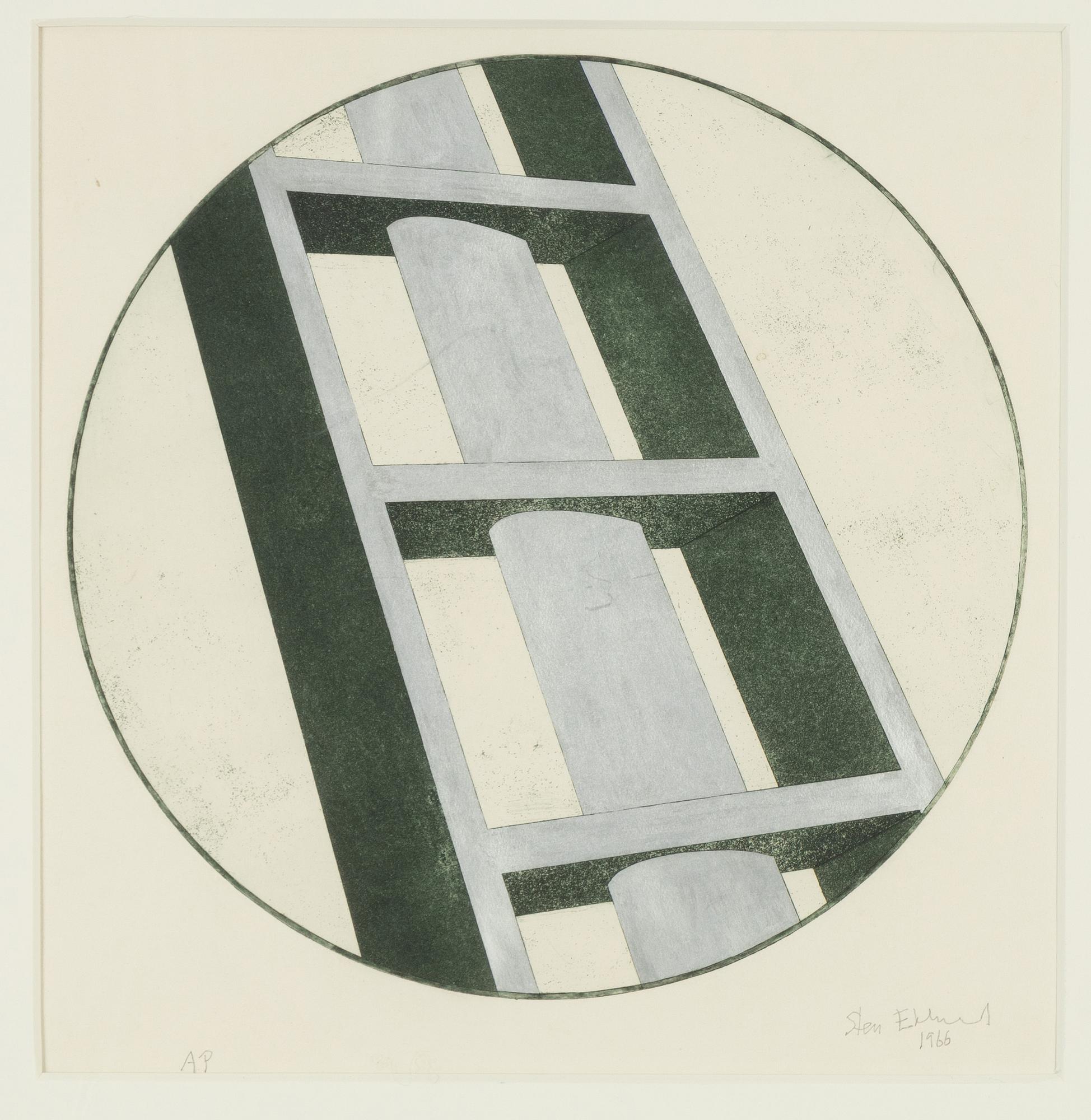 Sten Eklund, handcoloured etching, 1966, signed AP.