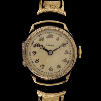 ARMBANDSUR, dam, Viking, 14k resp 18k guld, 1940-tal. Vikt bandet 6,8g.