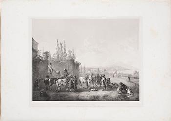 MAPPAR,10 st. Litografiska tryck."Die vorzüglichsten gemälde der königlichen galerie in Dresden" 1840-tal.