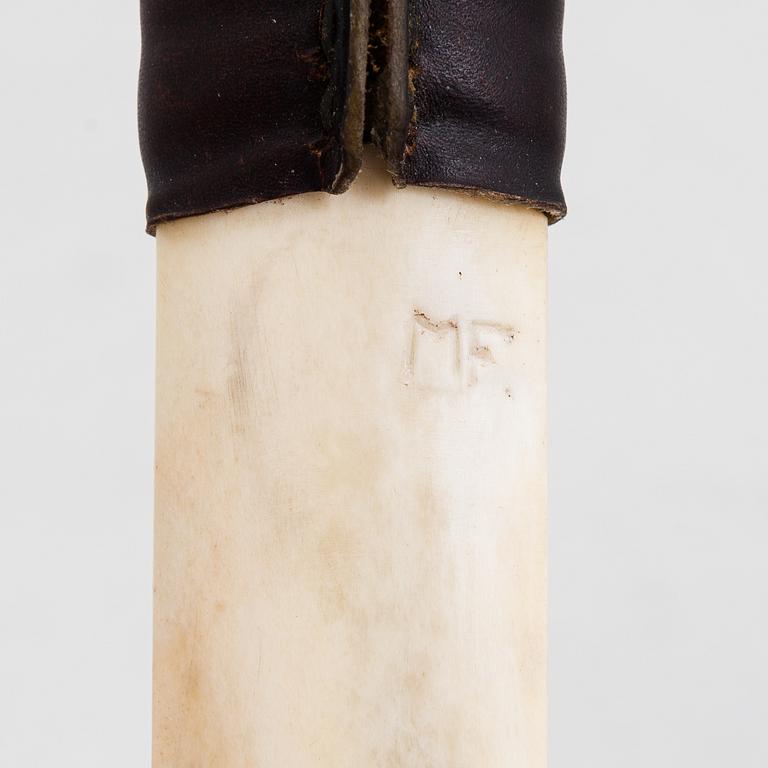 Sami knife / a sami handicraft / duodji knife signed MF, second half of the 20th century.