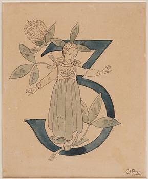 Ottilia Adelborg, "Blomstersiffror med rim", 20 + 1 pcs.